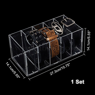 5 estante de almacenamiento de cinturón acrílico con rejillas(CON-WH0086-071)-2