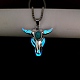 Alloy Ox Head Pendant Necklace with Stainless Steel Chains(JN1135B)-1