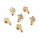 Rack Plating Brass Cubic Zirconia Beads(KK-B051-06G)-1
