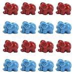 20Pcs 2 Colors Synthetic Coral Beads, Dyed, Elephant, Mixed Color, 10x14.5x8.5mm, Hole: 1.6~1.8mm, 10pcs/color (CORA-YW0001-03)