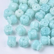 Synthetic Coral Beads, Dyed, Imitation Jade, Tulip, Pale Turquoise, 8.5x8mm, Hole: 1.5mm(CORA-R017-28-A01)