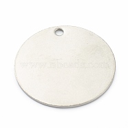 304 Stainless Steel Pendants, Stamping Blank Tag, Flat Round, Stainless Steel Color, 25x1mm, Hole: 1.5mm(STAS-H157-01C-P)