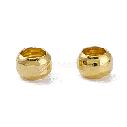 Brass Beads, Long-Lasting Plated, Column, Real 24K Gold Plated, 2.5x1.5mm, Hole: 1.6mm(KK-D002-07G)