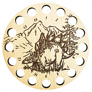 16-Position Wood Embroidery Thread Storage Trays, Laser Cut Thread Spool Organizer Holder, Dinosaur, 100x3mm, Hole: 10mm(TOOL-WH0056-018)