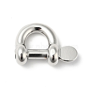 304 Stainless Steel D-Ring Anchor Shackle Clasps, Stainless Steel Color, 16x22.5x7mm(STAS-C056-01P)