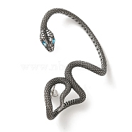 316 Surgical Stainless Steel Cuff Earrings, Snake, Left, Antique Silver, 63x37mm(EJEW-E300-20AS-02)