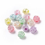 Imitation Pearl Acrylic Beads, Rose, Mixed Color, 9.6x9.1x8.5mm, Hole: 3.8mm, about 1785pcs/500g(OACR-E013-24)