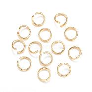 304 Stainless Steel Jump Rings, Open Jump Rings, Real 24k Gold Plated, 18 Gauge, 8x1mm(STAS-F084-19G)