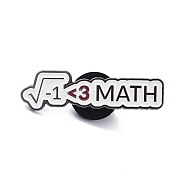 Alloy Enamel Mathematical Formula Brooch, Enamel Pin, for Teachers Students, Rectangle with Math, White, 8x32x11mm(JEWB-K005-06)