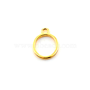 Alloy Open Back Bezel Charms, for DIY UV Resin, Epoxy Resin, Pressed Flower Jewelry, Cadmium Free & Lead Free, Flat Round, Golden, 14.5x12x2mm, Hole: 1.8mm(FIND-WH0094-90G)