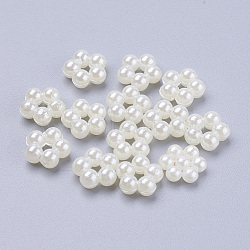 Acrylic Pearl Cabochons, Dyed, Flower, Creamy White, 9x4mm(MACR-F029-22)