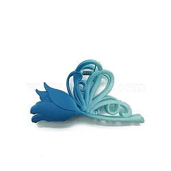 Two Tone Plastic Claw Hair Clips, Hair Accessories for Women & Girls, Tulips, Cadet Blue, 115x55mm(PW-WG70795-02)