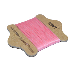 Waxed Nylon Cord, Pearl Pink, 0.45mm, about 21.87 yards(20m)/card(YC-E005-0.45mm-15)