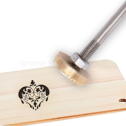 Stamping Embossing Soldering Brass with Stamp, for Cake/Wood, Heart Pattern, 30mm(AJEW-WH0113-15-139)
