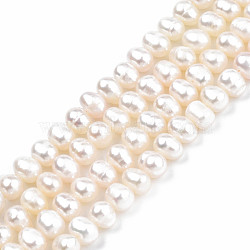 Natural Cultured Freshwater Pearl Beads Strands, Potato, Seashell Color, 3.5~5x4.5~6x4~5mm, Hole: 0.7mm, about 65~69pcs/strand, 13.70 inch~13.98 inch(34.8cm~35.5cm)(PEAR-N013-04B-01)