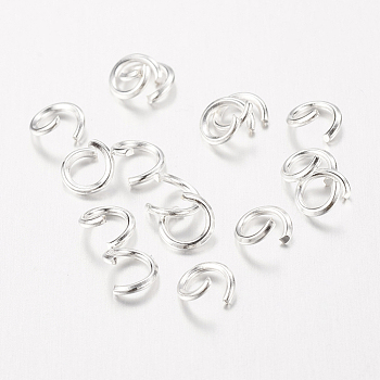 Iron Jump Rings, Open, Silver Color Plated, Single Ring, 21 Gauge, 4x0.7mm, Inner Diameter: 2.6mm, about 29000pcs/1000g
