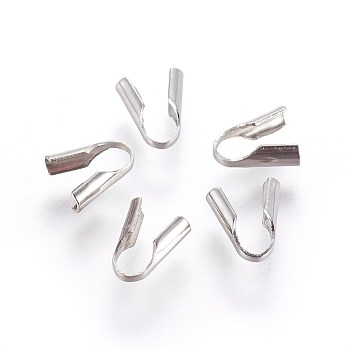 304 Stainless Steel Cord Ends, End Caps, Column, Stainless Steel Color, 7x2.5x6mm, Hole: 3.5x2mm