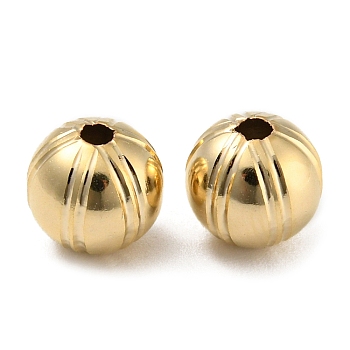 Rack Plating Eco-friendly Brass Beads, Cadmium Free & Lead Free, Round, Real 24K Gold Plated, 8mm, Hole: 1.8mm