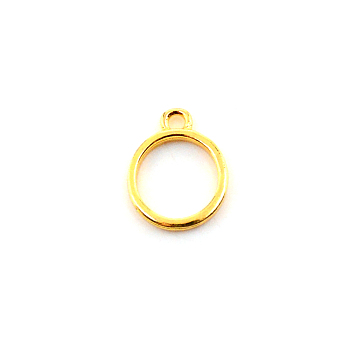 Alloy Open Back Bezel Charms, for DIY UV Resin, Epoxy Resin, Pressed Flower Jewelry, Cadmium Free & Lead Free, Flat Round, Golden, 14.5x12x2mm, Hole: 1.8mm