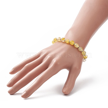 Dyed Natural Agate Beaded Stretch Bracelet(BJEW-JB09179)-5