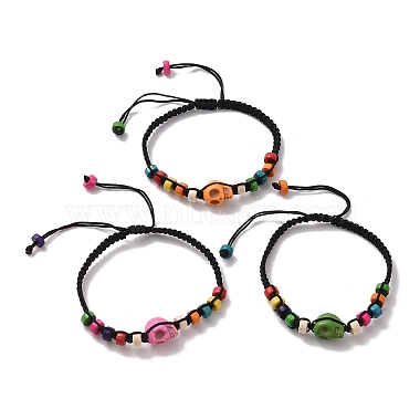 Mixed Color Skull Synthetic Turquoise Bracelets
