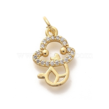 Real 18K Gold Plated Clear Snake Brass+Cubic Zirconia Charms