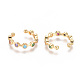 Golden Plated Brass Micro Pave Cubic Zirconia Cuff Earrings(EJEW-L244-21G)-2