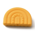 Food Grade Eco-Friendly Silicone Beads, Arch, Orange, 21x32x8.5mm, Hole: 3mm(SIL-WH0033-45D)