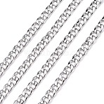 Non-Tarnish 3.28 Feet 304 Stainless Steel Cuban Link Chains, Chunky Curb Chains, Unwelded, Stainless Steel Color, 6mm(X-CHS-G010-02P)
