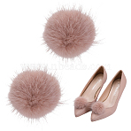Mink Hair Shoe Buckle Clips, Alloy Detachable Shoe Decorations, Round, Peru, 46~48x13.5~16.5mm(FIND-WH0148-466C)