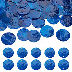 50Pcs Dyed Natural Shell Connector Charms, Flat Round, Royal Blue, 50mm, Hole: 1mm(SHEL-TA0001-18C)