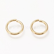 Brass Open Jump Ring, Long-Lasting Plated, Real 18K Gold Plated, 15 Gauge, 13x1.5mm, Inner Diameter: 10mm(KK-L006-017C-G)