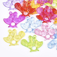 Transparent Acrylic Pendants, Chicken, Mixed Color, 32x42x4mm, Hole: 2.5mm, about 228pcs/500g(TACR-S133-083)