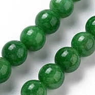 Natural Mashan Jade Round Beads Strands, Dyed, Dark Green, 10mm, Hole: 1mm, about 41pcs/strand, 15.7 inch(G-D263-10mm-XS13)