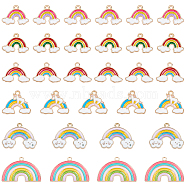 Nbeads 60Pcs 6 Style Alloy Enamel Pendants, Rainbow, Mixed Color, 10pcs/style(ENAM-NB0001-53)