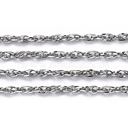 3.28 Feet 304 Stainless Steel Rope Chains, Soldered, Stainless Steel Color, 1.8mm(X-CHS-F003-05P-A)