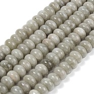 Dyed Natural White Jade Beads Strands, Rondelle, Light Grey, 10x6mm, Hole: 1.2mm, about 63pcs/strand, 14.88''(37.8cm)(G-G107-A17-01)