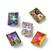 Glass Rhinestone Cabochons, Point Back & Back Plated, Faceted, Rectangle, Mixed Color, 18x13x6mm(RGLA-P036-03B-M)