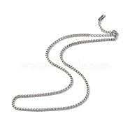 304 Stainless Steel Box Chain Necklace for Men Women, Stainless Steel Color, 15.98 inch(40.6cm)(NJEW-K245-020B)