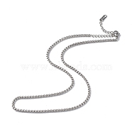 Non-Tarnish 304 Stainless Steel Box Chain Necklace for Men Women, Stainless Steel Color, 15.98 inch(40.6cm)(NJEW-K245-020B)