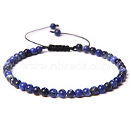 4mm Natural Sodalite Beaded Braided Bracelets, Adjustable Women's Bracelets, (SY1950-9)