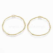 Brass Pendants, Nickel Free, Ring, Raw(Unplated), 34x35x1.5mm, Hole: 1mm(KK-T040-118-NF)
