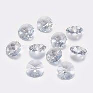 Faceted Glass Rhinestone Charms, Imitation Austrian Crystal, Cone, Blue Shade, 8x4mm, Hole: 1mm(RGLA-F049-8mm-001BS)