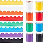 Olycraft Scalloped Bulletin Board Borders, Bulletin Boarder Trim, for Classroom Decoration, Mixed Color, 58x0.2mm, about 5m/roll, 8 rolls/bag(DIY-OC0009-53)