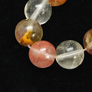 Tigerskin Glass Beads Strands, Round, Colorful, 4mm, Hole: 1mm(G-G152-4mm-3)