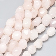 Natural Rose Quartz Beads Strands, Nuggets, Tumbled Stone, 12~20x11~17mm, Hole: 1.2mm, about 25~28pcs/strand, 16.1 inch(41cm)(G-F637-26)