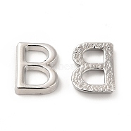 Rack Plating Alloy Charms, Cadmium Free & Lead Free, Letter B, Platinum, 13.5x11x2.5mm, Hole: 4x5mm(FIND-G044-32P)