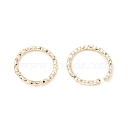 Brass Jump Rings, Open Jump Rings, Long-Lasting Plated, Cadmium Free & Lead Free,Twisted Round Ring, Real 14K Gold Plated, 10x1mm, 18 Gauge, Inner Diameter: 8mm(KK-WH0060-02D-G)