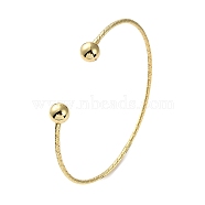 Rack Plating Brass Necklaces, Lead Free & Cadmium Free, Real 18K Gold Plated, Inner Diameter: 5-1/2 inch(14cm)(BJEW-H326-05G)