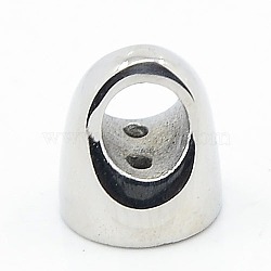 304 Stainless Steel Cord Ends, Stainless Steel Color, 9x8mm, Hole: 1~5x4mm(STAS-I020-02)